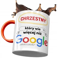 Kubki - Kubek Pomarańczowy Dla Chrzestnego Na Urodziny z Nadrukiem ze Zdjęciem + Opakowanie na prezent (wzór 04) - miniaturka - grafika 1