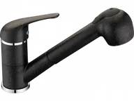 Baterie kuchenne - LAVEO BLG 769D DAGA Bateria zlewozmywakowa stojąca z wyciąganą wylewką Jednouchwytowa Sposób montażu: stojący Głowica: 40 mm Zasięg wylewki: 204 mm Wykończenie: czarne - miniaturka - grafika 1