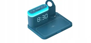 Stacja ładowania 5 w 1 z budzikiem i lampką nocną czarny - Akcesoria do smartwatchy - miniaturka - grafika 1