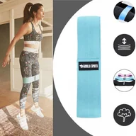 Ściągacze i opaski sportowe - Opaska na biodra turkusowa elasty gum M - śr - miniaturka - grafika 1
