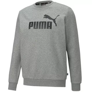 Bluzy męskie - Bluza Męska Puma Ess Big Logo Crew Fl Szara 586678 03-M - grafika 1