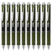 Długopisy - Pentel EnerGel XM BL77A2 długopis żelowy z mechanizmem naciskowym, oliwkowo-czarny (12 sztuk) - miniaturka - grafika 1