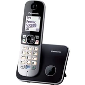 Telefony OUTLET - Panasonic KX-TG6811PD cyfrowy telefon DECT (redukcja szumu, podtrzymanie zasilania z akumulatora, książka telefoniczna), czarno-srebrny - miniaturka - grafika 1
