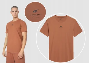 4F Koszulka Męska Sportowa T-shirt Bawełniany - Koszulki męskie - miniaturka - grafika 1