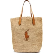 Torebki damskie - POLO RALPH LAUREN Shopperka | z dodatkiem skóry - miniaturka - grafika 1