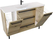 Szafki łazienkowe - Szafka z umywalką ATHOS stojąca 120 cm z koszami -Uchwyt Czarny Mat - miniaturka - grafika 1