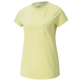 Koszulki i topy damskie - Koszulka damska Puma RTG Heather Logo Tee żółta 586455 40 - grafika 1