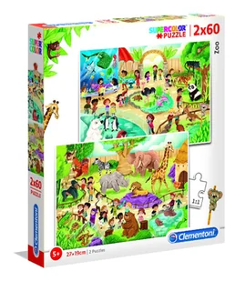 Clementoni Puzzle 2 x 60 elementów Zoo - Puzzle - miniaturka - grafika 1