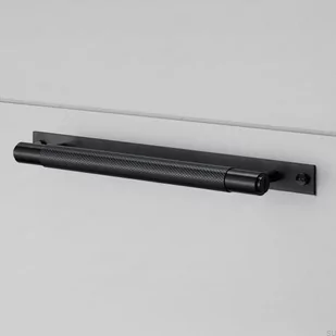 Uchwyt meblowy z podkładką Pull Bar Plate Medium Metalowy Czarny - Zawiasy, okucia i inne akcesoria - miniaturka - grafika 1