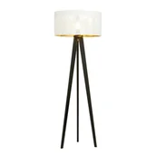 Lampy stojące - Emibig ASTON LP1 WHITE/GOLD 1147/LP1 lampa podłogowa drewniana duży oryginalny abażur 1147/LP1 - miniaturka - grafika 1