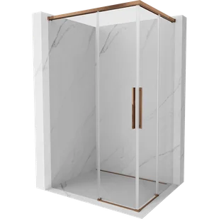 Mexen Rox Duo kabina prysznicowa rozsuwana 80 x 75 cm, transparent, różowe złoto - 8C2D-080-075-60-00 - Kabiny prysznicowe - miniaturka - grafika 1