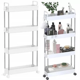 MOBILNY REGAŁ ŁAZIENKOWY SZAFKA KUCHENNA STOLIK NA KÓŁKACH WÓZEK - Szafki łazienkowe - miniaturka - grafika 1
