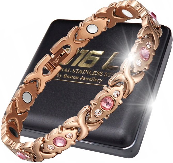 ZDROWOTNA BRANSOLETKA MAGNETYCZNA RÓŻOWE ZŁOTO