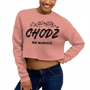 Bluza Damska Krótka Cropped Różowa Roz. M Tatry Góry Nie Marudź Mix Wzorów - Bluzy damskie - miniaturka - grafika 1