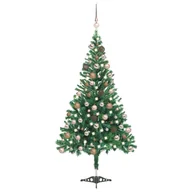 Choinki - vidaXL Sztuczna choinka z lampkami LED i bombkami, 180 cm, 564 gałązki - miniaturka - grafika 1