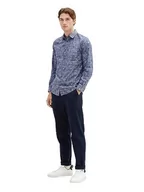 Koszule męskie - TOM TAILOR Męska koszula Poplin Regular Fit ze wzorem w kropki, 32319-Navy Off White Diamond Design, S - miniaturka - grafika 1