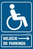Systemy ekspozycyjne i znaki informacyjne - RB026 WEJŚCIE DLA NIEPEŁNOSPRAWNYCH OD PARKINGU, PN - PŁYTA PCV 1MM; (150X225MM) - miniaturka - grafika 1