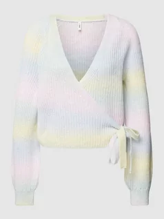 Swetry damskie - Kardigan z przodem bez zapięcia w stylu kopertowym - grafika 1