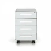 Szafki biurowe - B2B Partner Mobilny kontener pod biurko, 4 szuflady, jasnoszary 908038 - miniaturka - grafika 1