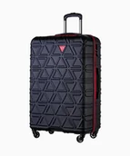 Walizki - PUCCINI Duża czarna walizka z kontrastowym wykończeniem - miniaturka - grafika 1