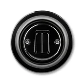 Wyłączniki światła i elektryczne - Wyłącznik podwójny schodowy ABB DECENTO porcelana czarna - miniaturka - grafika 1