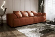 Sofy i kanapy - DOMO-HOME Duża sofa TIGA z elektrycznie rozkładanymi siedziskami 302x136cm| Stylowa i luksusowa Nowoczesny design do Twojego salonu Wygodna sofa rozkładana Kolor brązowy APHRODITE - miniaturka - grafika 1