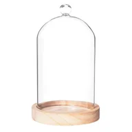 Dekoracje domu - Atmosphera Szklana kopuła na drewnianej podstawie 11 cm 145133 - miniaturka - grafika 1