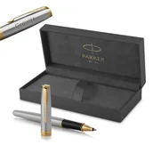 Zestawy piśmiennicze - Pióro Kulkowe Parker Sonnet Stainless Steel GT z grawerem - miniaturka - grafika 1