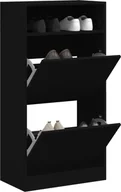 Szafki na buty - Szafka na buty czarna 60x34x116 cm materiał drewnopochodny - miniaturka - grafika 1