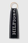 Apaszki i szaliki męskie - Tommy Hilfiger szalik wełniany kolor granatowy wzorzysty - miniaturka - grafika 1