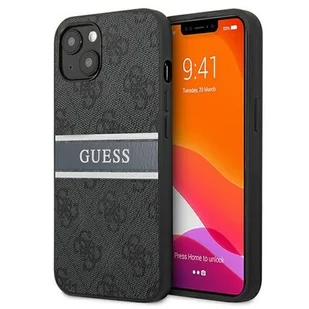 Guess 4G Printed Stripe - Etui iPhone 13 szary GUHCP13M4GDGR - Etui i futerały do telefonów - miniaturka - grafika 1