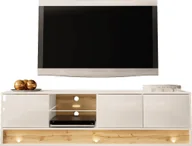 Szafki RTV - MEGSTYL SZAFKA RTV 180CM Z WSTAWKĄ DĄB WOTAN - VISION 1 Biały - Wotan mat - Biały połysk - miniaturka - grafika 1