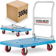 Wózki magazynowe - Wózek magazynowy transportowy platformowy składany HIGHER 300kg - miniaturka - grafika 1
