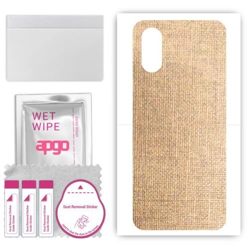 folia naklejka skórka strukturalna na TYŁ do Sony Xperia 1 VI - Tkanina Denim Beżowy - apgo SKINS