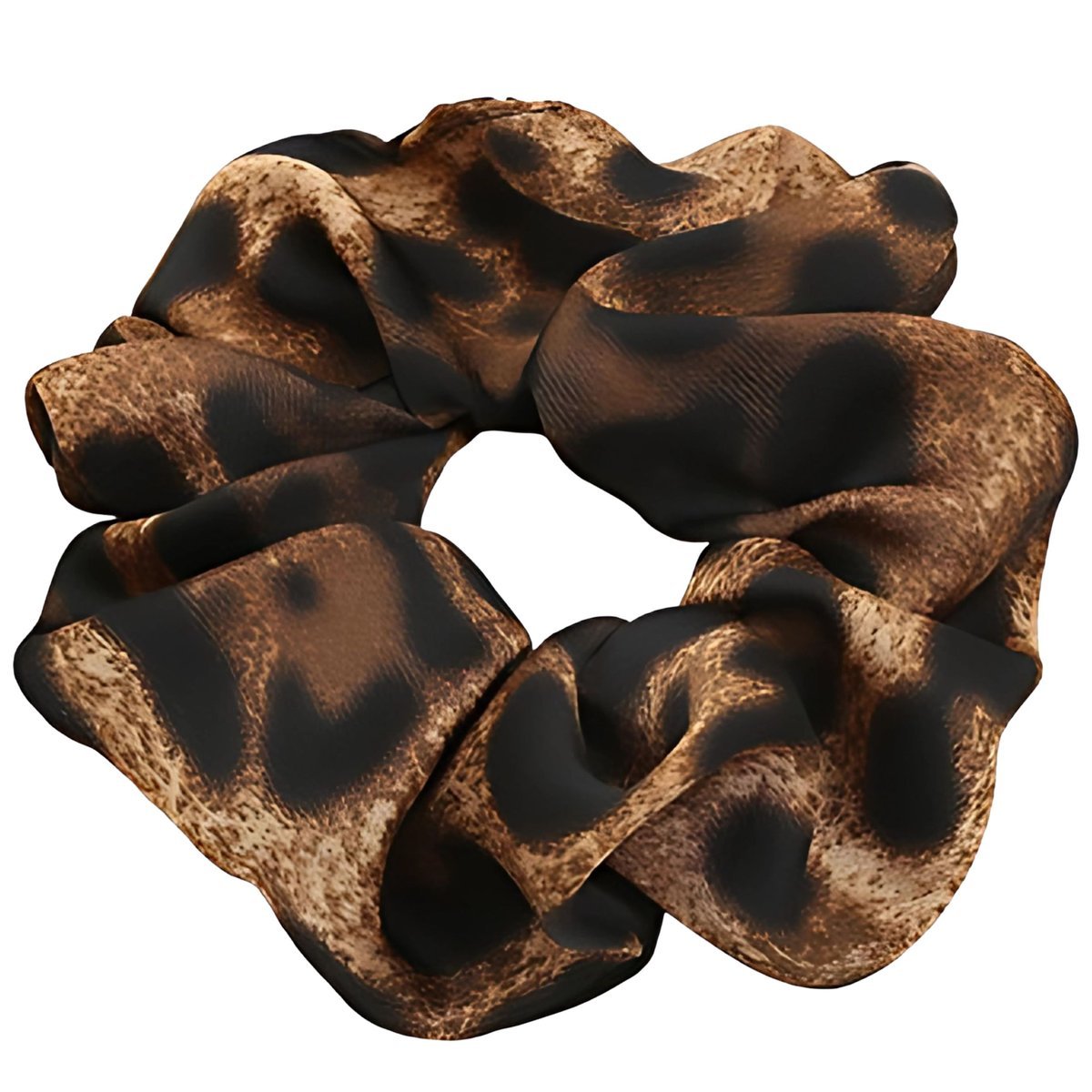 Gumka do Włosów Brązowa Duża Frotka Bezpieczna w Panterkę Lekka i Wygodna