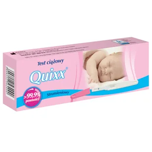 Quixx, test ciążowy, strumieniowy, czuły 25 mIU/ml, 1 sztuka - Testy ciążowe i diagnostyczne - miniaturka - grafika 1