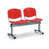 Inne meble biurowe - B2B Partner Ławka do poczekalni plastikowa VERONA - 2 siedziska, czerwony 479060 - miniaturka - grafika 1