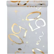 Obrusy i serwetki - SANTEX Bieżnik "50 urodziny - złote, biały", SANTEX, 500x30  SX6158-50 - miniaturka - grafika 1