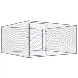 VidaXL Kojec dla psa z galwanizowanej stali, 2 x 2 x 1 m 170819         VidaXL - Budy dla psów - miniaturka - grafika 1