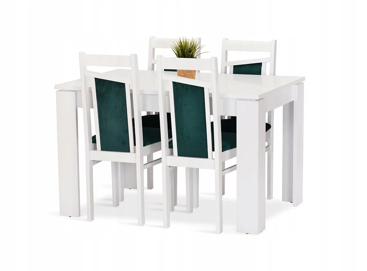 Komplet zestaw ANETA stół 120/80 + 4 krzesła biały