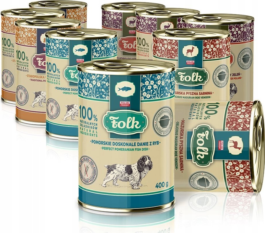 Folk Karma mokra dla psa FOLK Mix Smaków 10 x 400 g