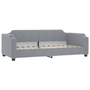 Sofa z materacem, jasnoszara, 90x190 cm, tkanina Lumarko! - Łóżka - miniaturka - grafika 4