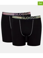 Majtki męskie - Sloggi Bokserki (2 pary) w kolorze czarnym - miniaturka - grafika 1