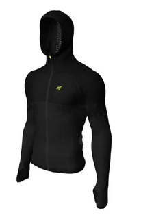 Bluzy sportowe męskie - COMPRESSPORT Termiczna bluza 3D Thermo Hoodie Black Edition 2019 czarna - grafika 1