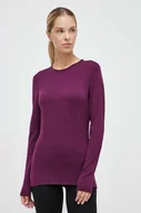 Bielizna sportowa damska - Icebreaker longsleeve funkcyjny 260 Tech kolor fioletowy - miniaturka - grafika 1