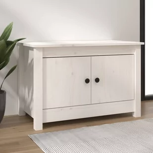 Lumarko Szafka na buty, biała, 70x38x45,5 cm, lite drewno sosnowe - Szafki na buty - miniaturka - grafika 1