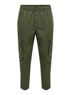 Spodnie męskie - Only & Sons Spodnie materiałowe 22024998 Zielony Tapered Fit - miniaturka - grafika 1