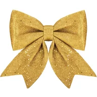 Bombki - Kokardka na choinkę brokatowa 20 cm ozdoba świąteczna zawieszka złota - miniaturka - grafika 1