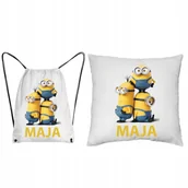 Plecaki worki - Minionki Zestaw Przedszkolaka Poduszka Worek +IMIĘ - miniaturka - grafika 1