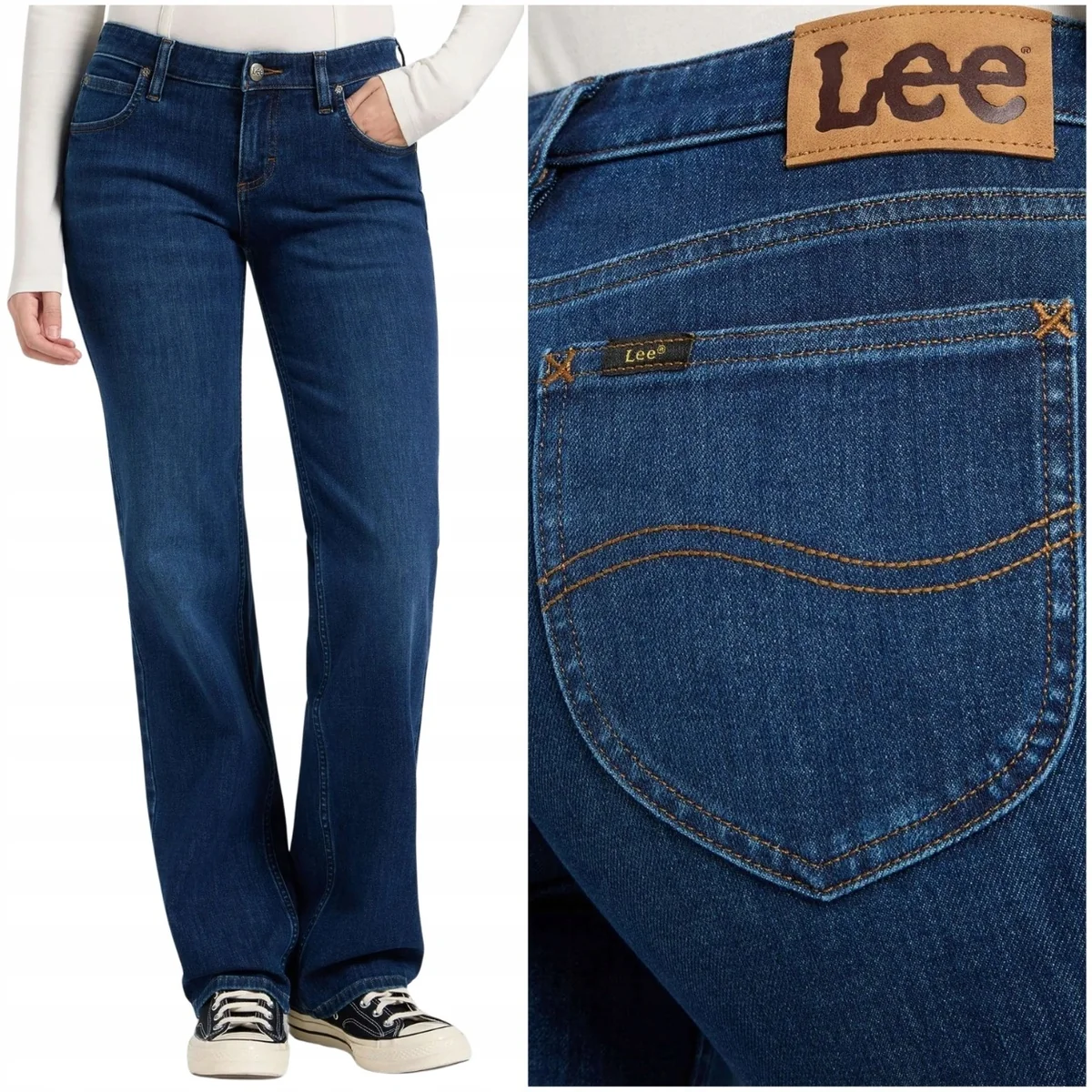 Lee Zoe No Foul niższe luźne proste damskie spodnie jeansowe W30 L31